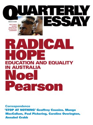 cover image of Quarterly Essay 35 Radical Hope